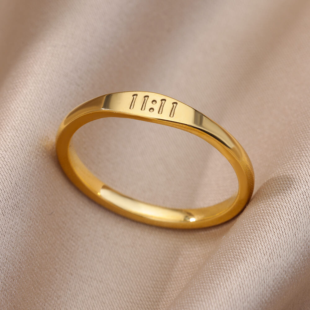 Edelstahlring mit der Glückszahl 11:11