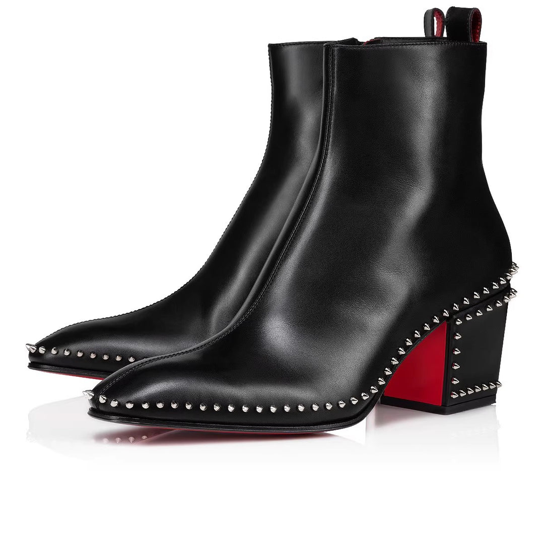 Stiefeletten mit Strass und hohem Absatz