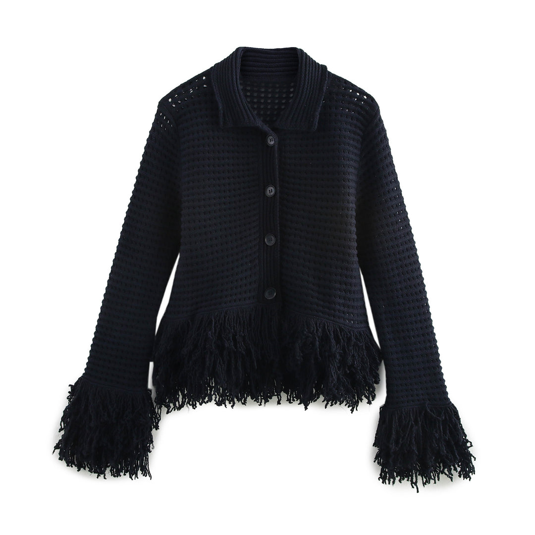 Gestricktes Set mit Jacke und Rock im Karomuster