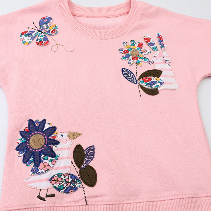 Little Maven Mädchen Sweatshirt mit Blumen-Stickerei