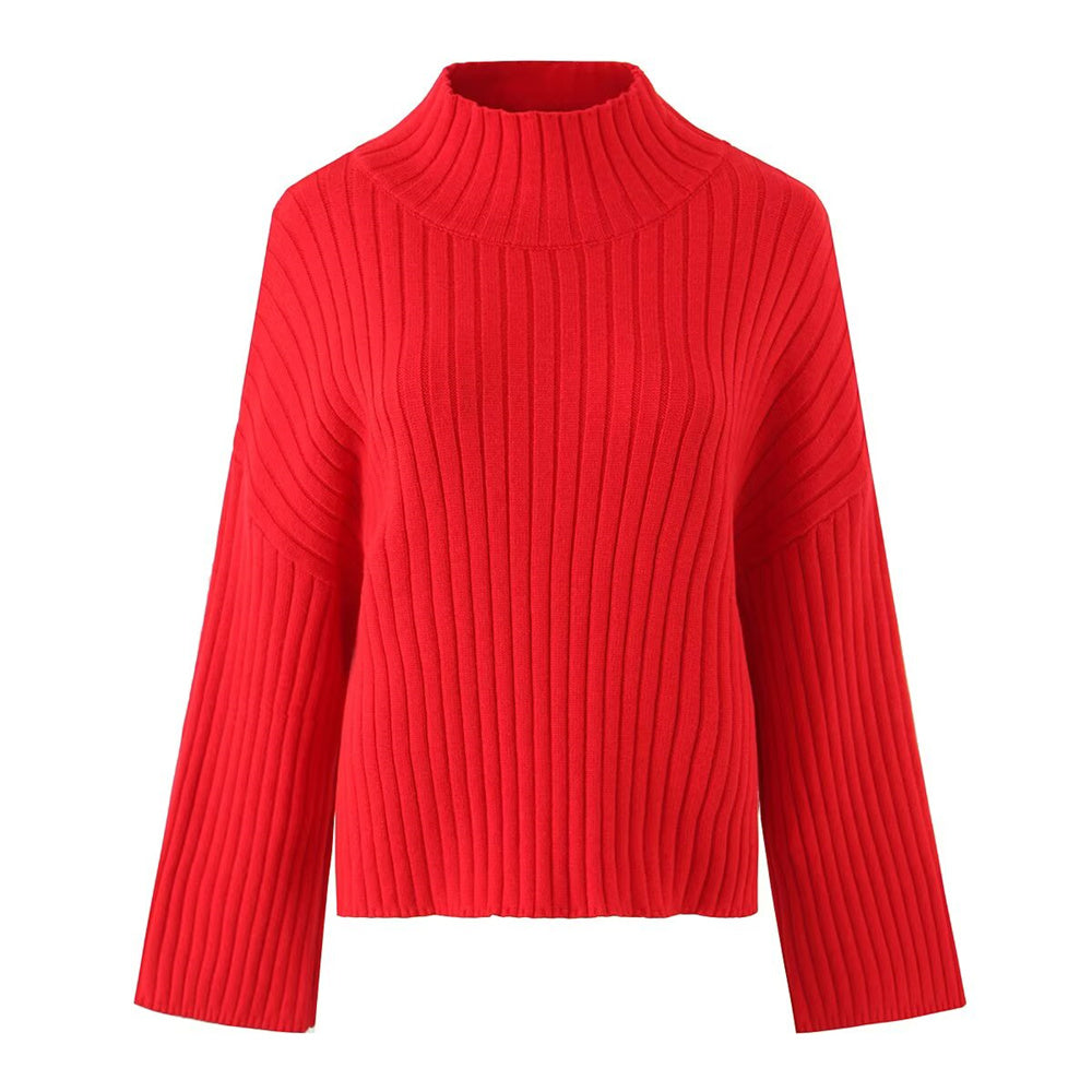 Zweiteiliges Set mit Pullover mit Stehkragen und Rock mit seitlichem Schlitz