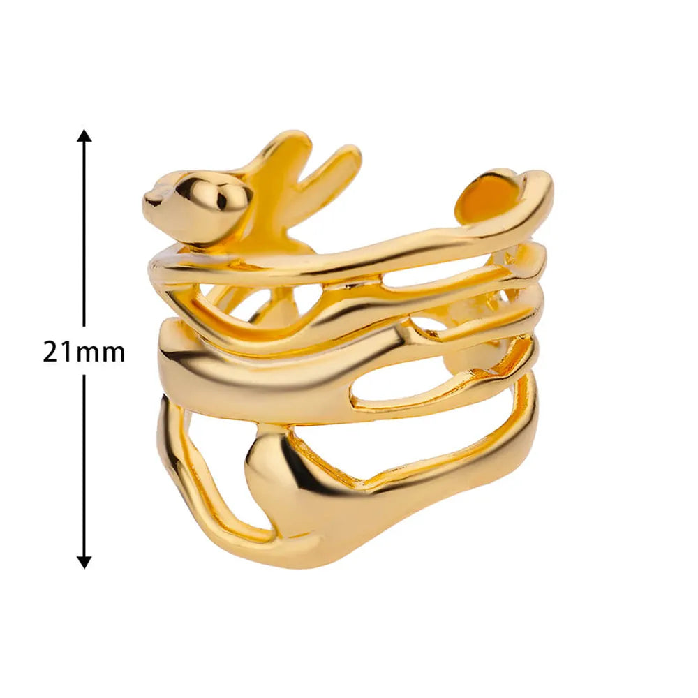 Vintage-Ring aus verstellbarem Edelstahl