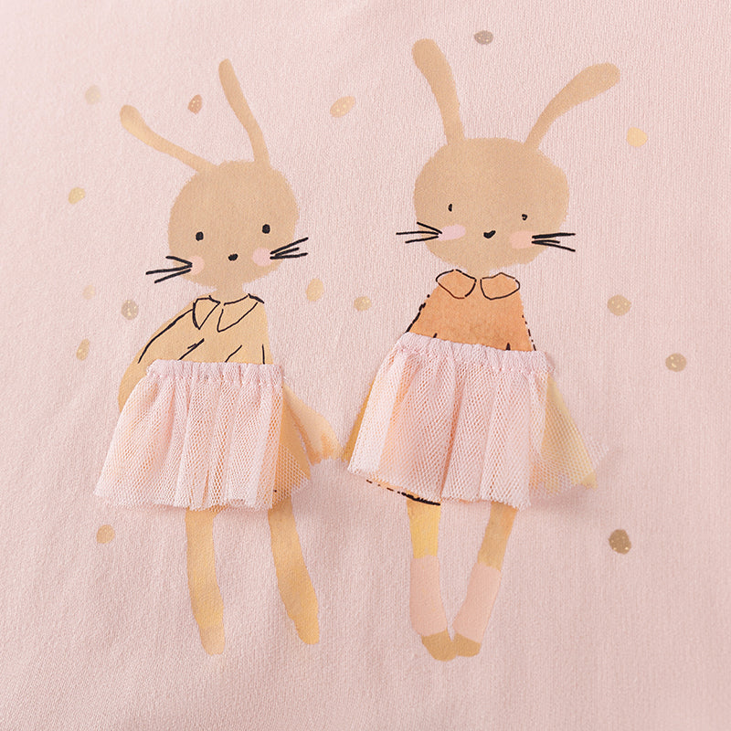 Little Maven Mädchen Kleid mit Häschen-Applikation
