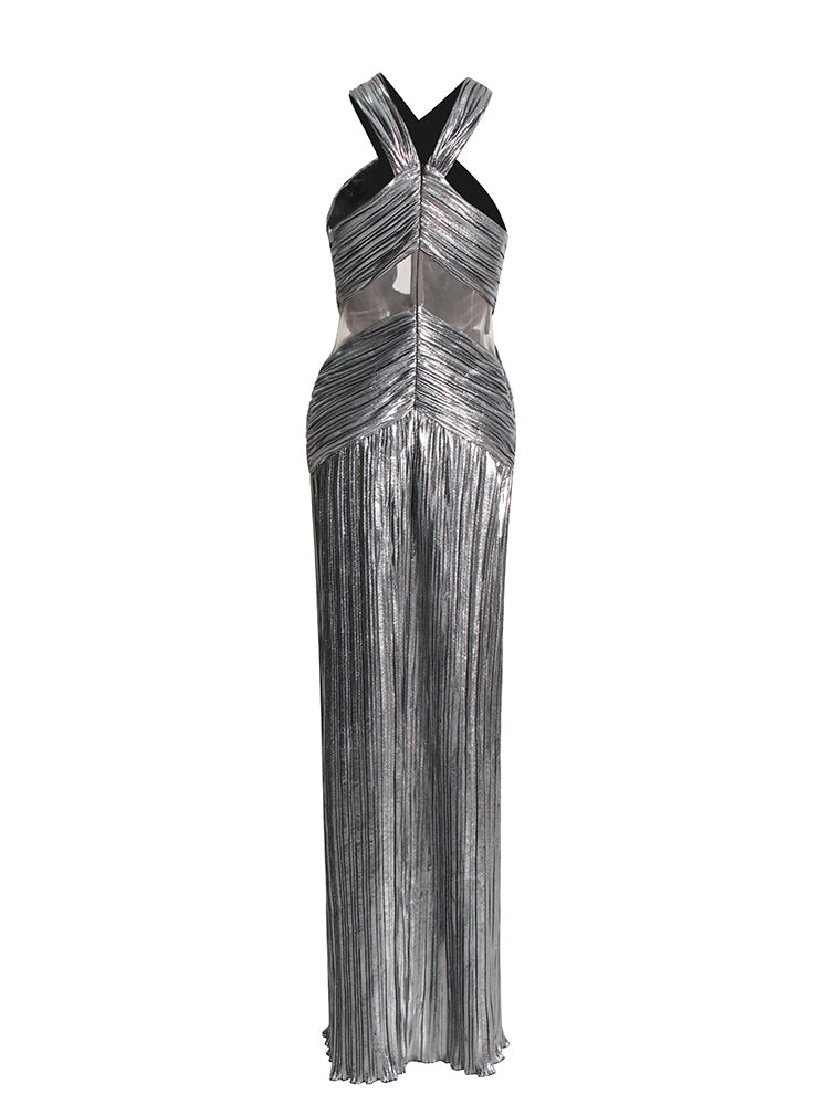 Kreuzmuster Faltenkleid