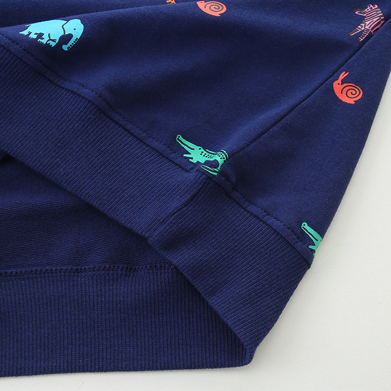Little Maven Jungen Sweatshirt mit Cartoon-Tieren