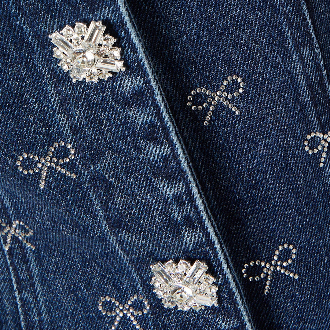 Elegantes Denim-Kleid mit Glitzerdetails