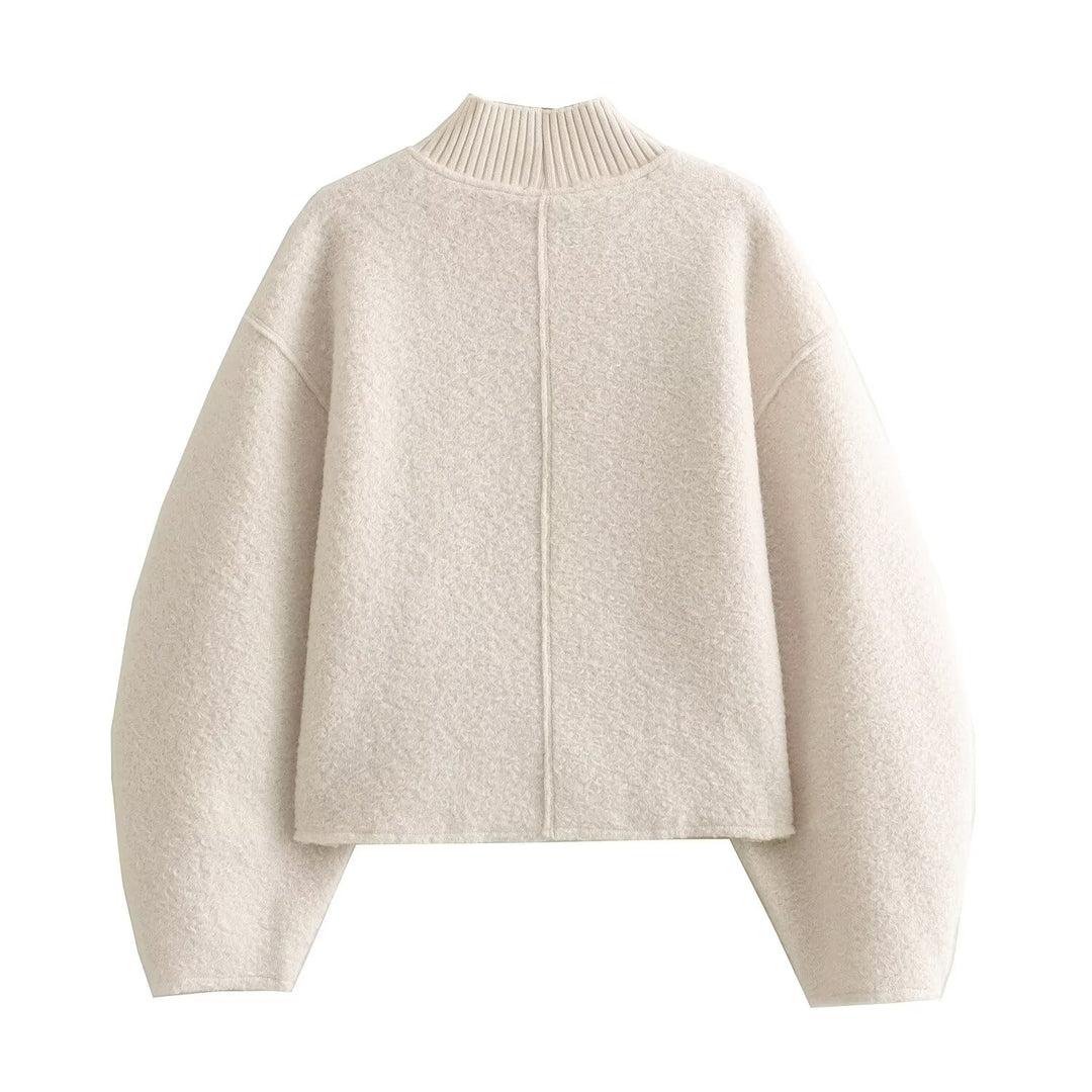 Lockeres Sweatshirt mit Stehkragen