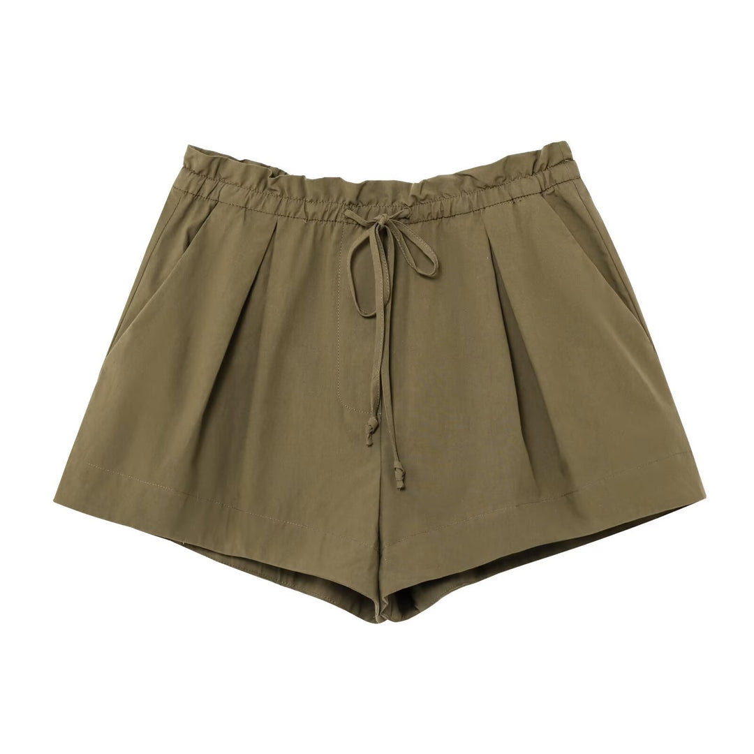 Zweiteiliges Set mit kurzer Motorradjacke und Shorts mit Schnürung