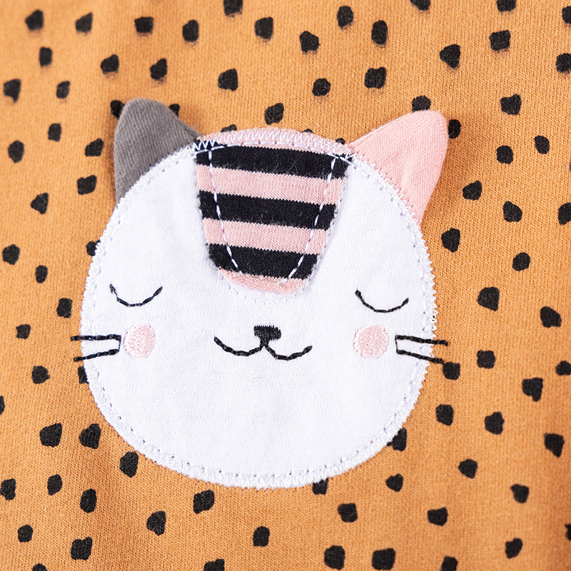 Little Maven Mädchen Sweatshirt mit Katzen-Applikation