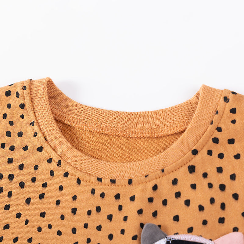 Little Maven Mädchen Sweatshirt mit Katzen-Applikation