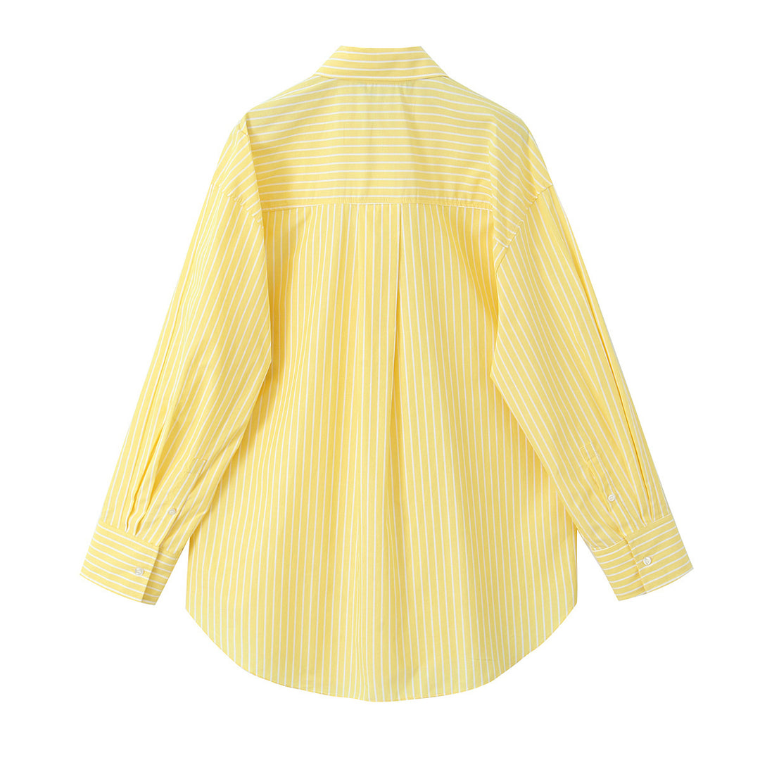 Gestreiftes Pyjama-Set mit losem Hemd und langer Hose