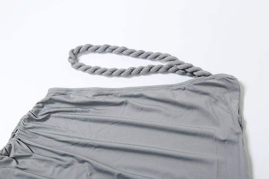 Zweiteiliges Plissee-Set mit Crop-Top und Maxirock