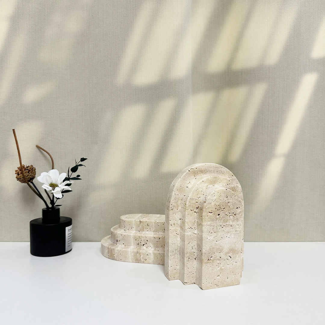 Moderne Buchstützen aus Naturmarmorstein