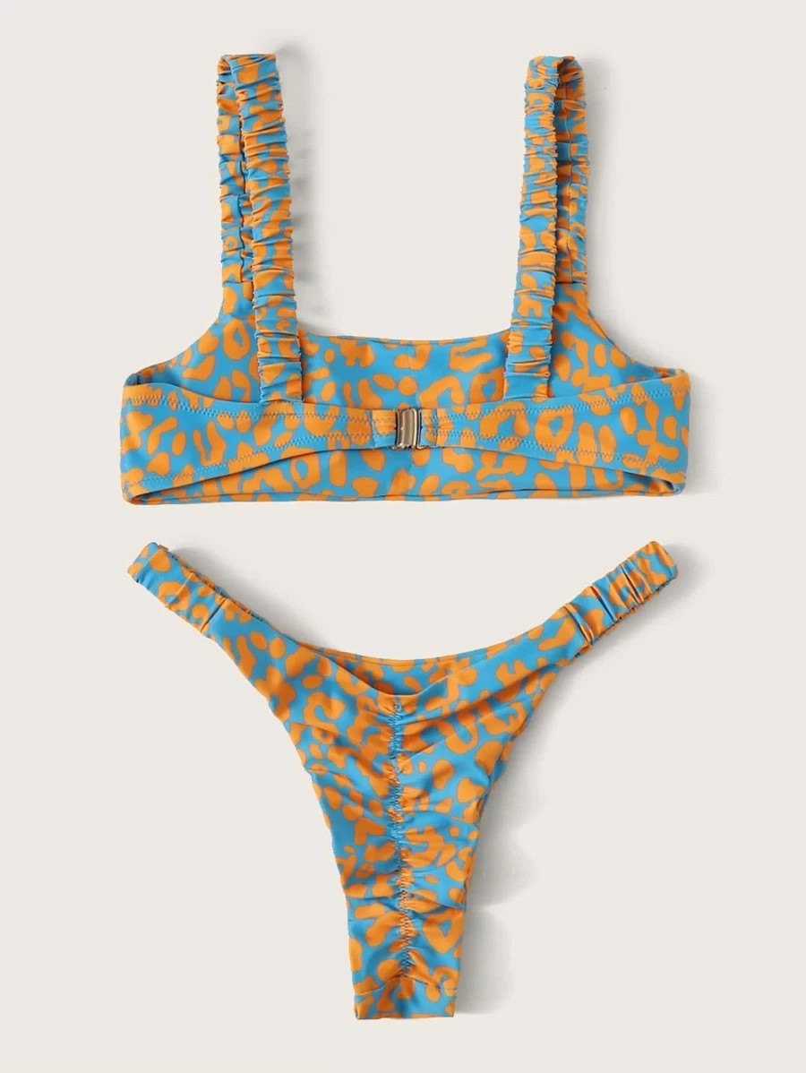 Micro-Bikini mit Push-Up und Leopardenmuster