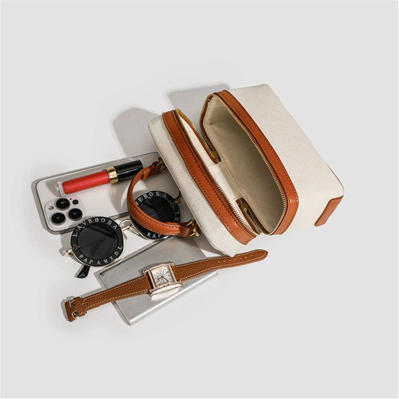 Retro-Box-Tasche aus Segeltuch