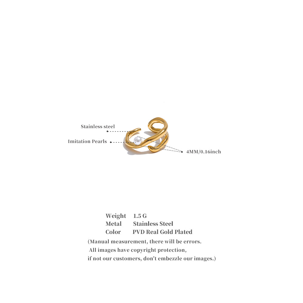 Geometrischer Ring mit Perle 