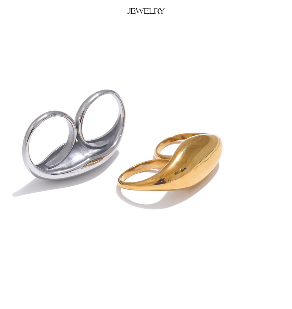 Doppelfinger-Ring in geometrischer Form