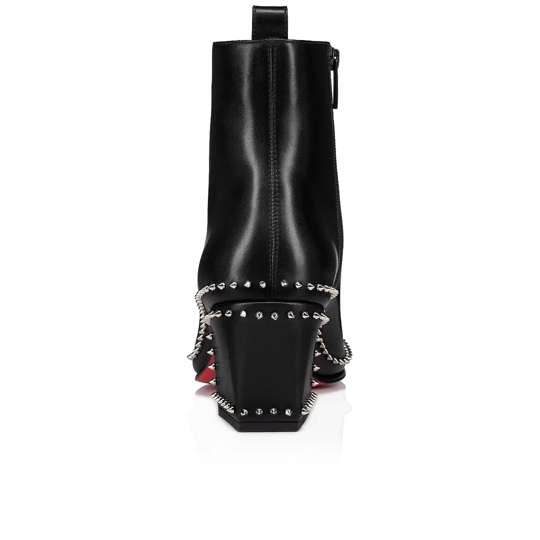 Stiefeletten mit Strass und hohem Absatz