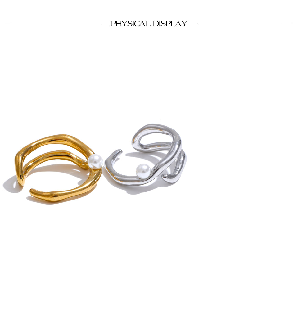 Geometrischer Ring mit Perle 