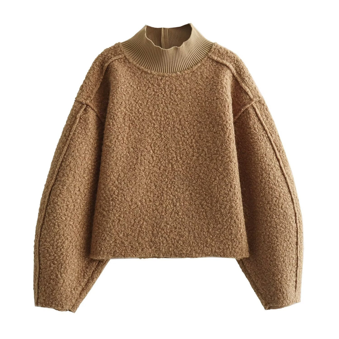 Lockeres Sweatshirt mit Stehkragen