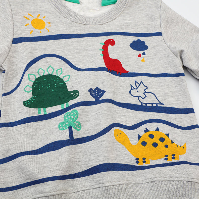 Little Maven Jungen Hoodie mit Cartoon-Dinosaurier