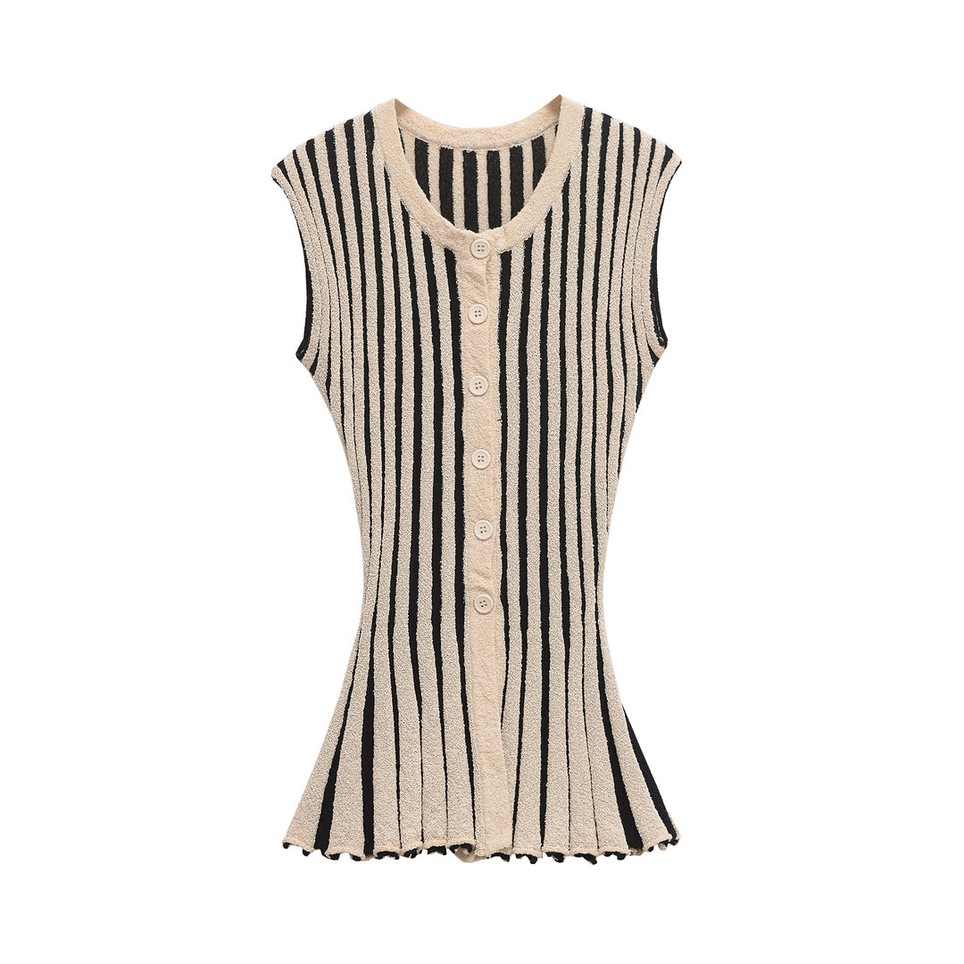 Strick-Set mit ärmelloser Strickjacke und langer Hose