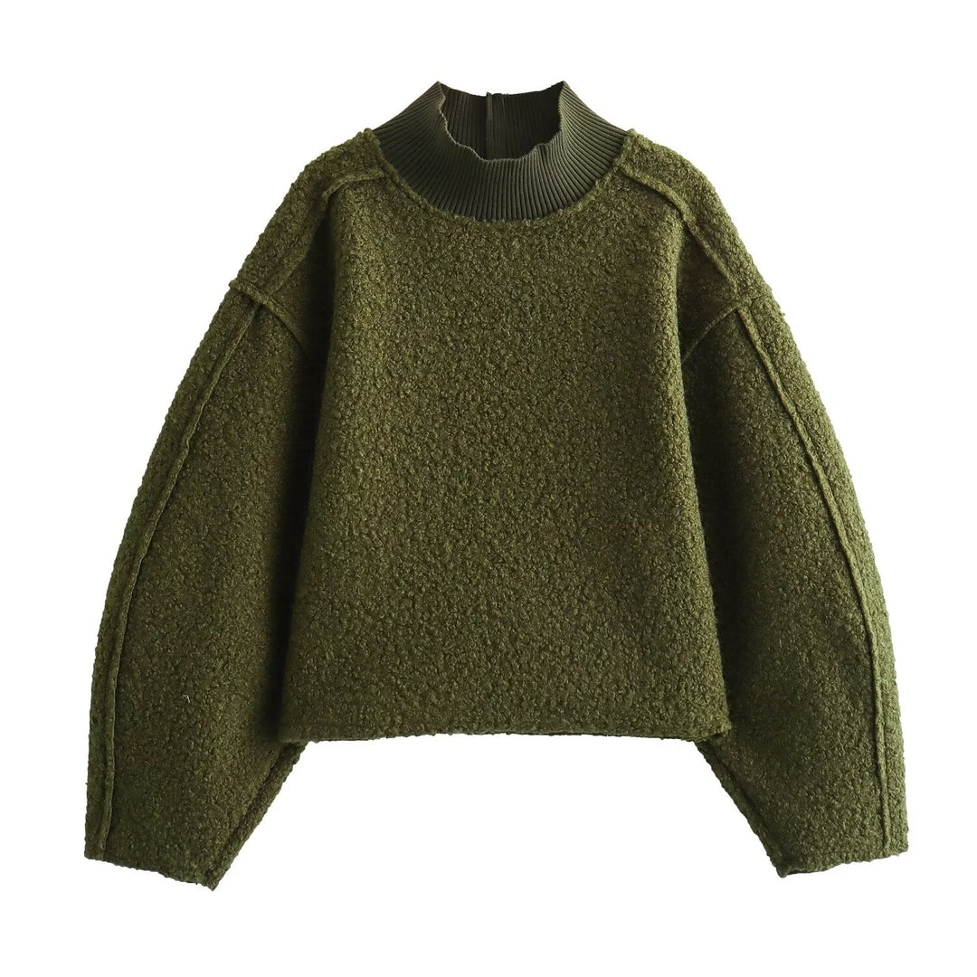 Lockeres Sweatshirt mit Stehkragen