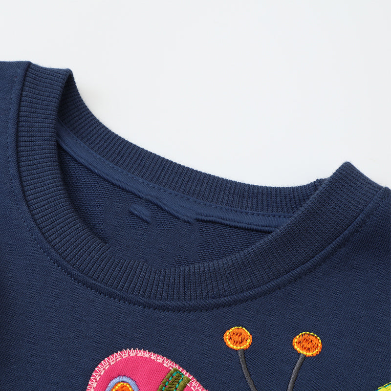 Little Maven Mädchen Sweatshirt mit Schmetterling-Applikation