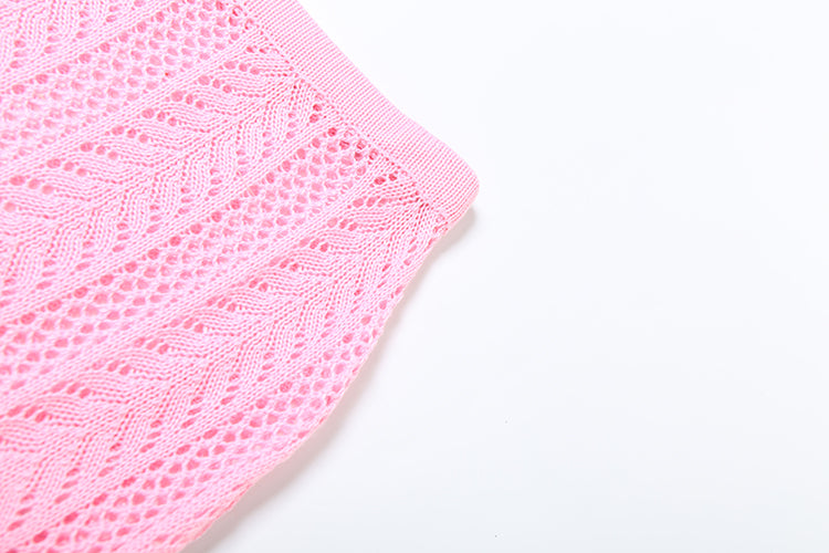 Gestricktes 2-teiliges Set mit Neckholder-Top und transparentem Maxirock