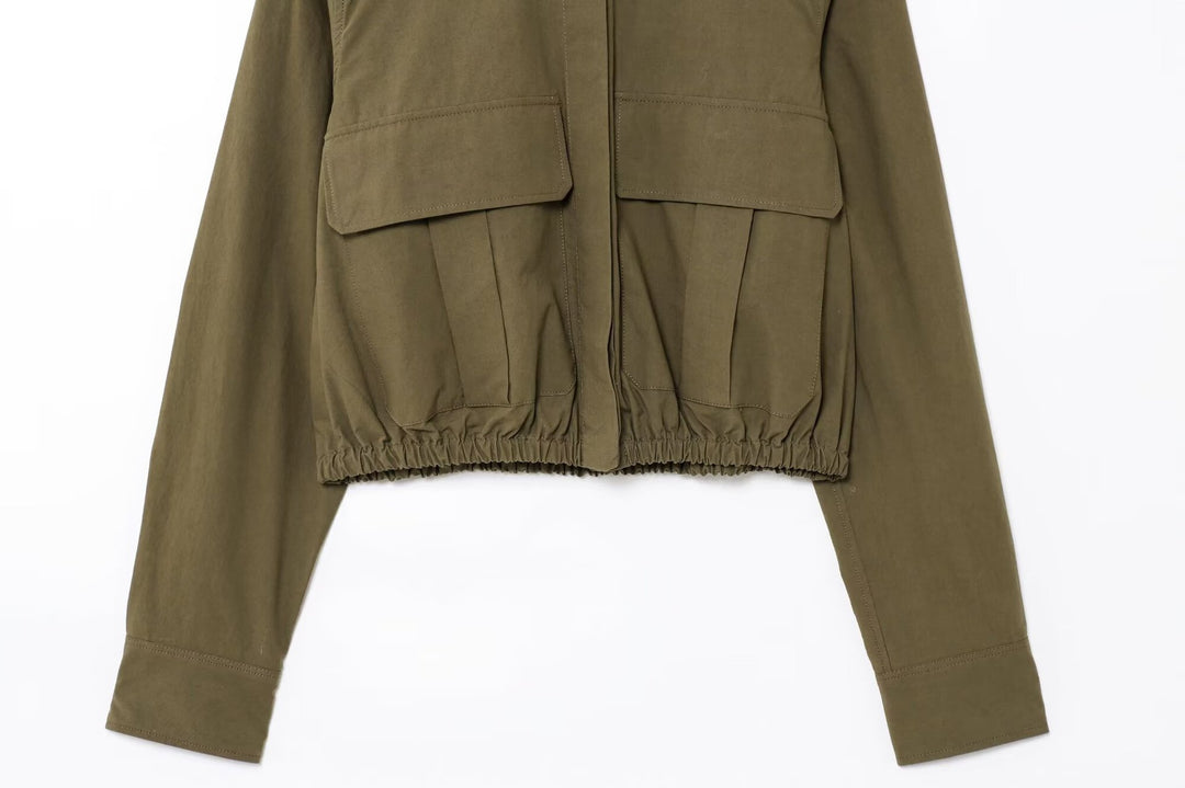Zweiteiliges Set mit kurzer Motorradjacke und Shorts mit Schnürung