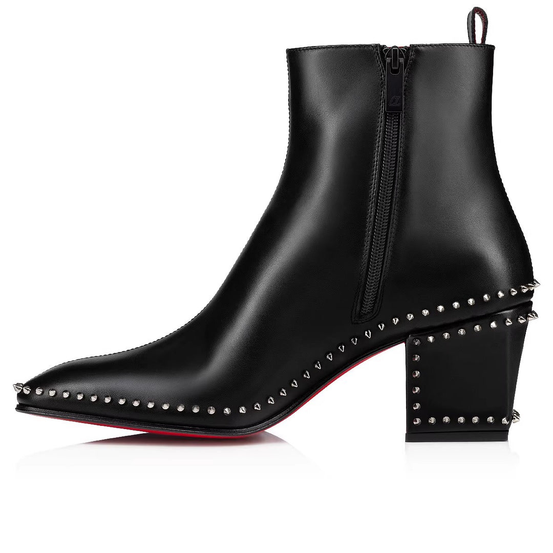 Stiefeletten mit Strass und hohem Absatz