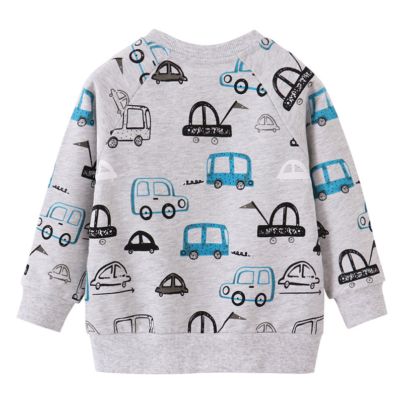 Little Maven Jungen Hoodie mit Cartoon-Fahrzeugen