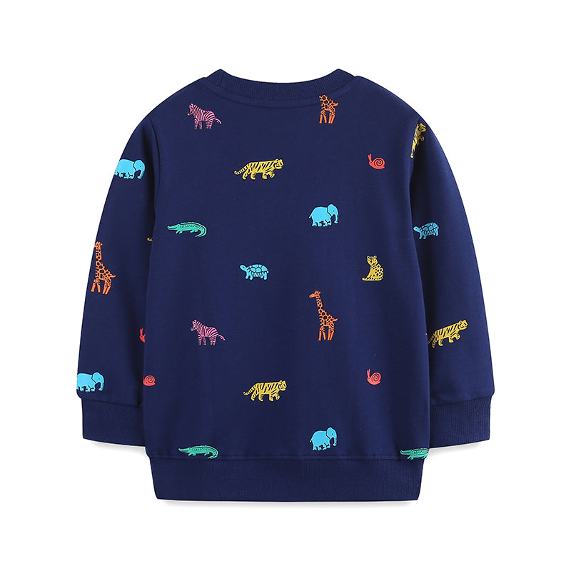 Little Maven Jungen Sweatshirt mit Cartoon-Tieren