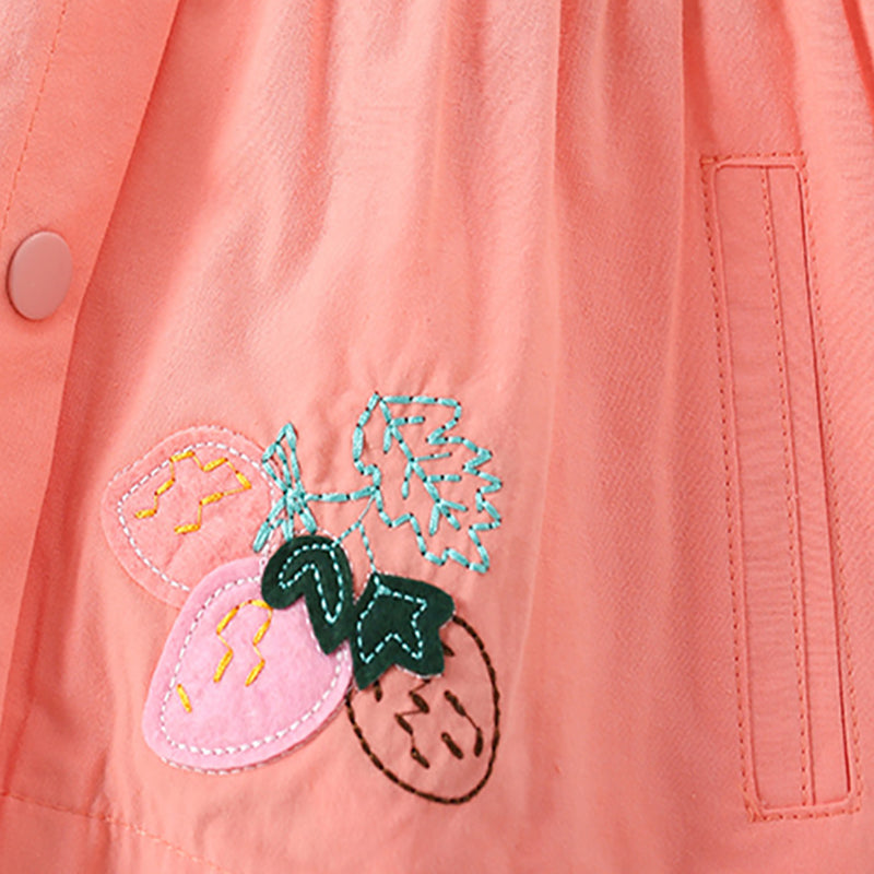 Little Maven Mädchen Jacke mit Erdbeer-Stickerei
