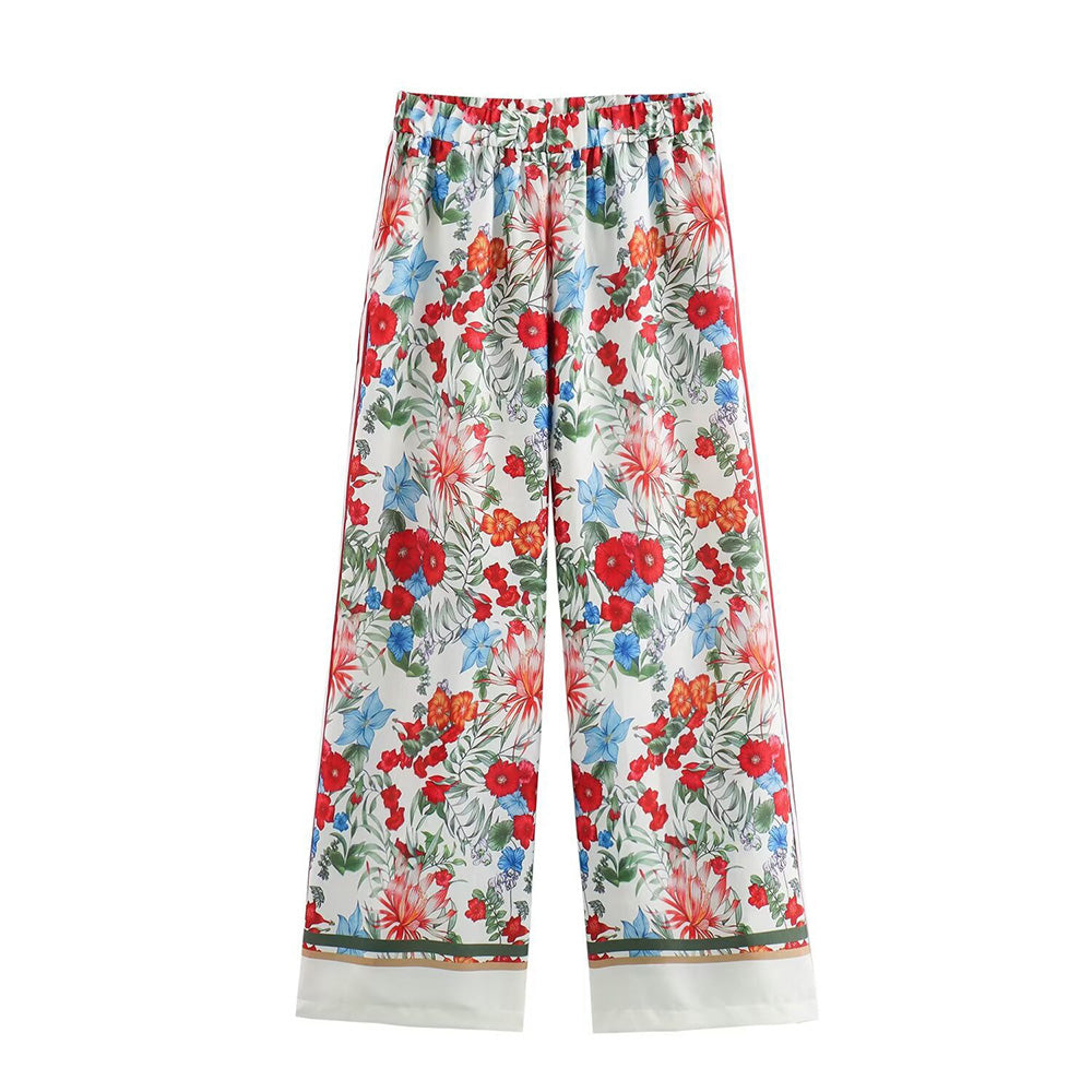 Lässiges Hosen-Set im Bohème-Stil mit Langarm-Shirt und weiten Hosen
