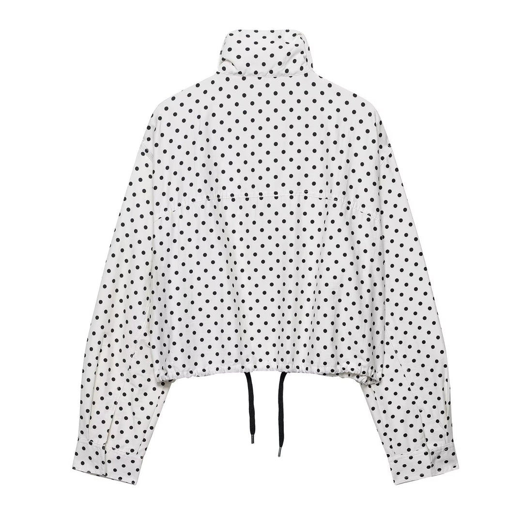 Kurze Jacke mit Polka-Dot-Muster