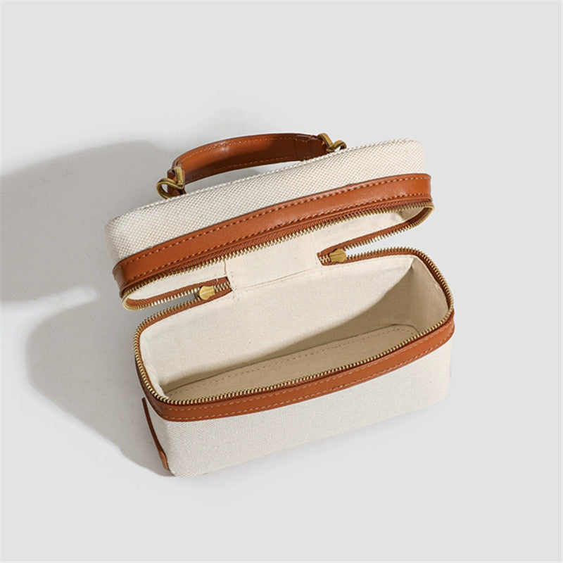 Retro-Box-Tasche aus Segeltuch