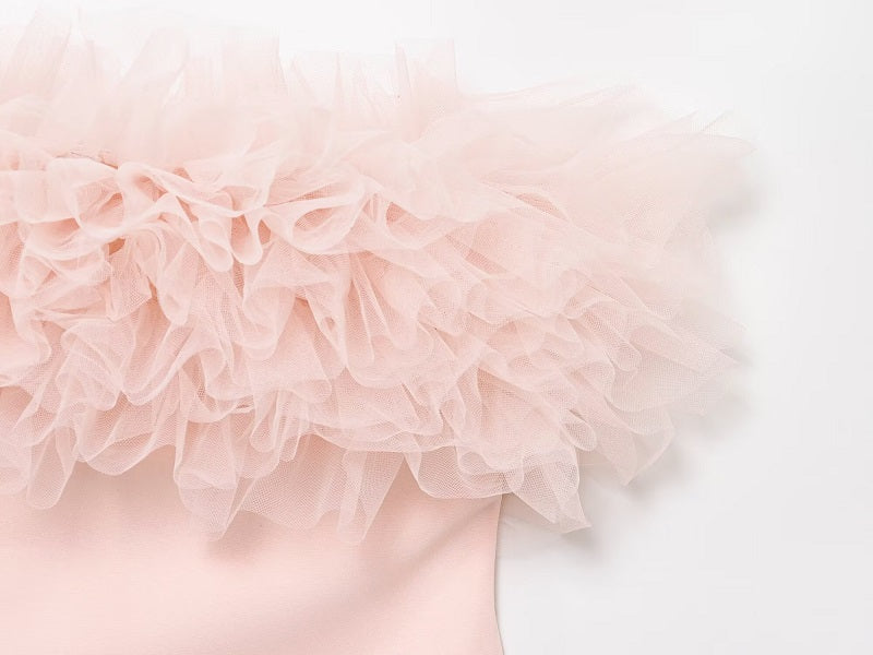 Trägerloses Rüschen Sommer-Minikleid