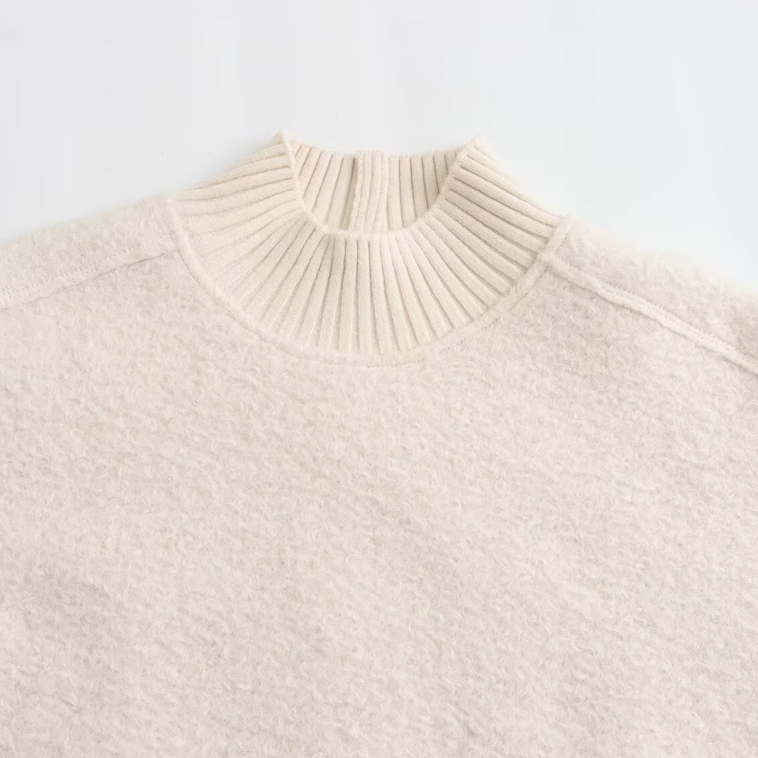 Lockeres Sweatshirt mit Stehkragen