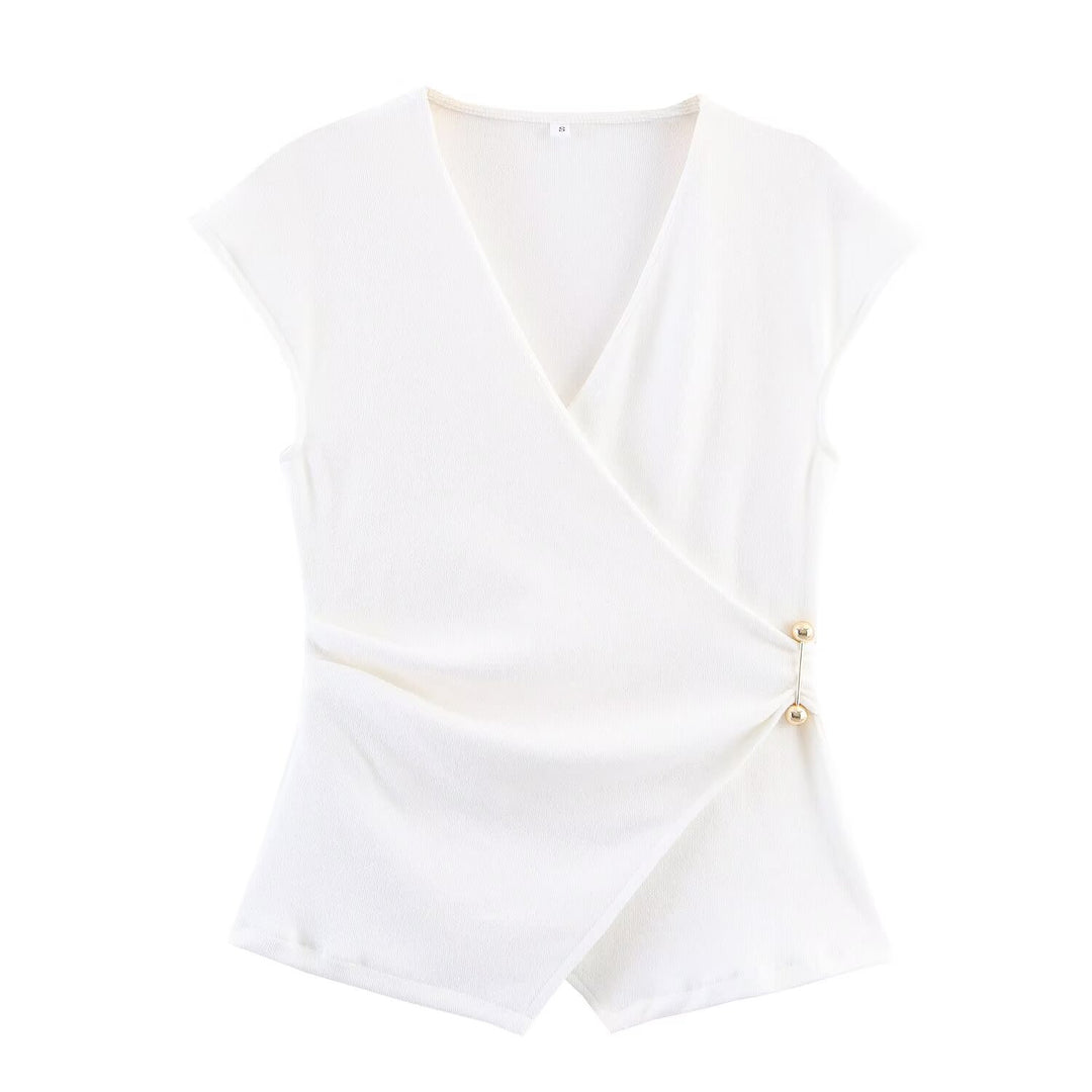 Modisches 2-teiliges Set mit Plissee-Top und Freizeithose
