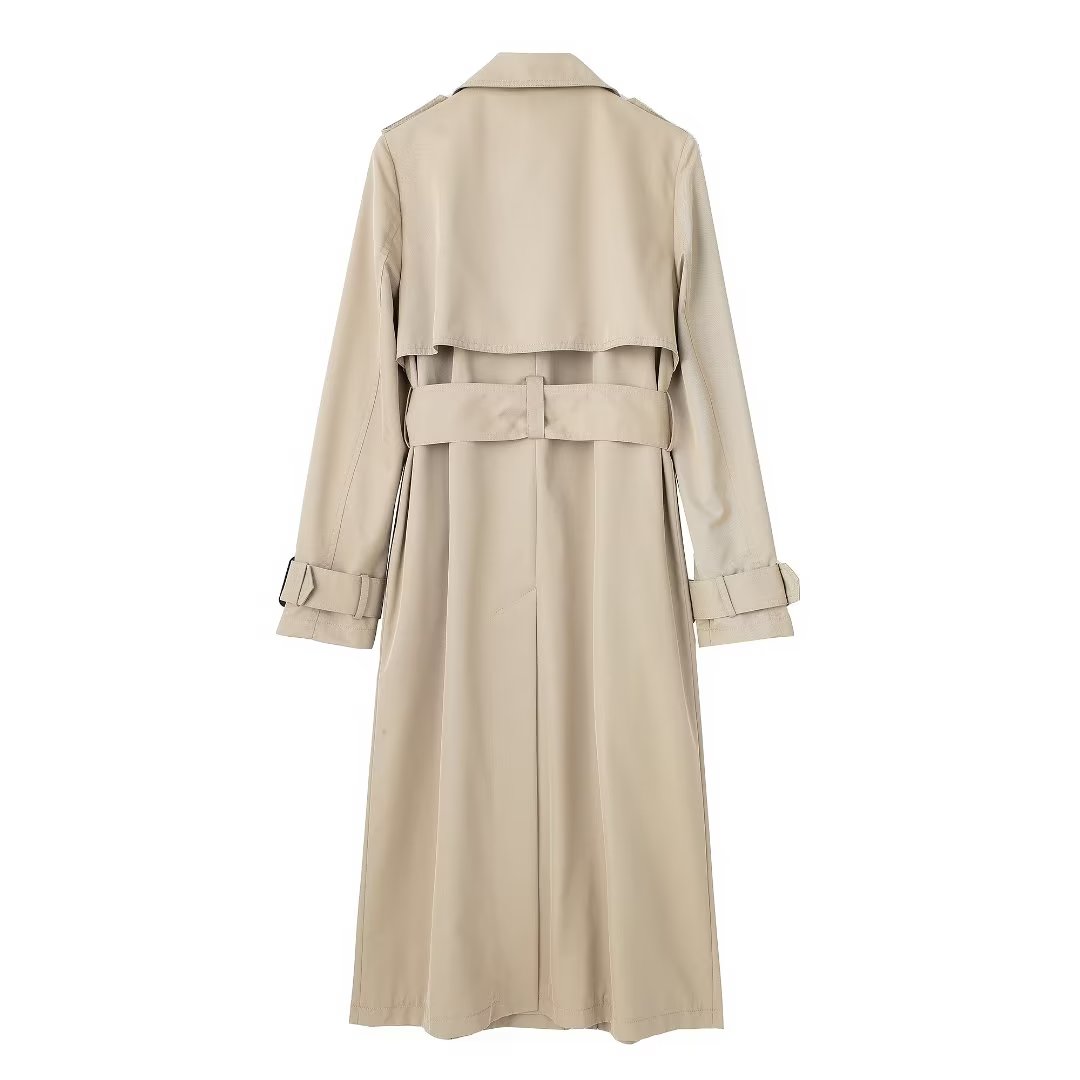 Schlanker Trenchcoat mit Revers und Gürtel