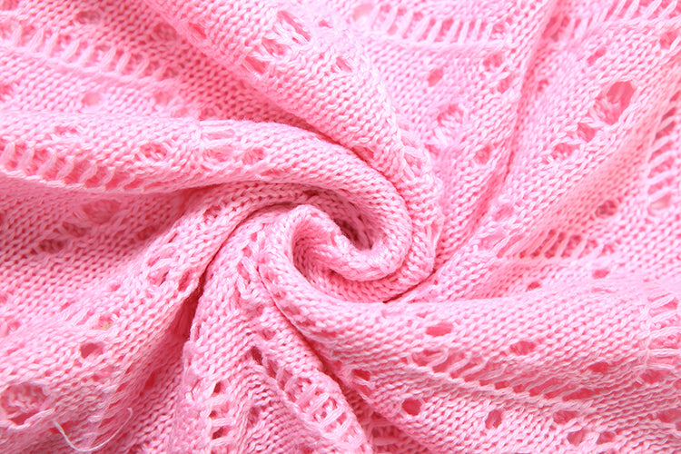 Gestricktes 2-teiliges Set mit Neckholder-Top und transparentem Maxirock