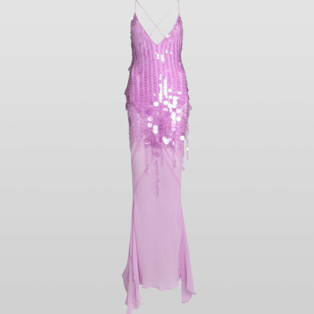 Abendkleid mit Pailletten-Applikation