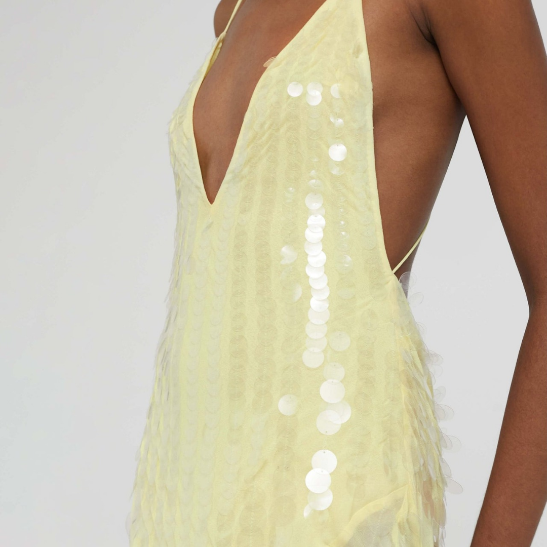 Abendkleid mit Pailletten-Applikation
