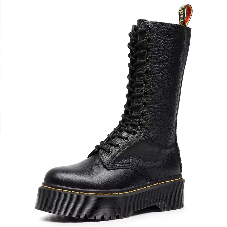 Damen Motorrad-Stiefeletten aus echtem Leder