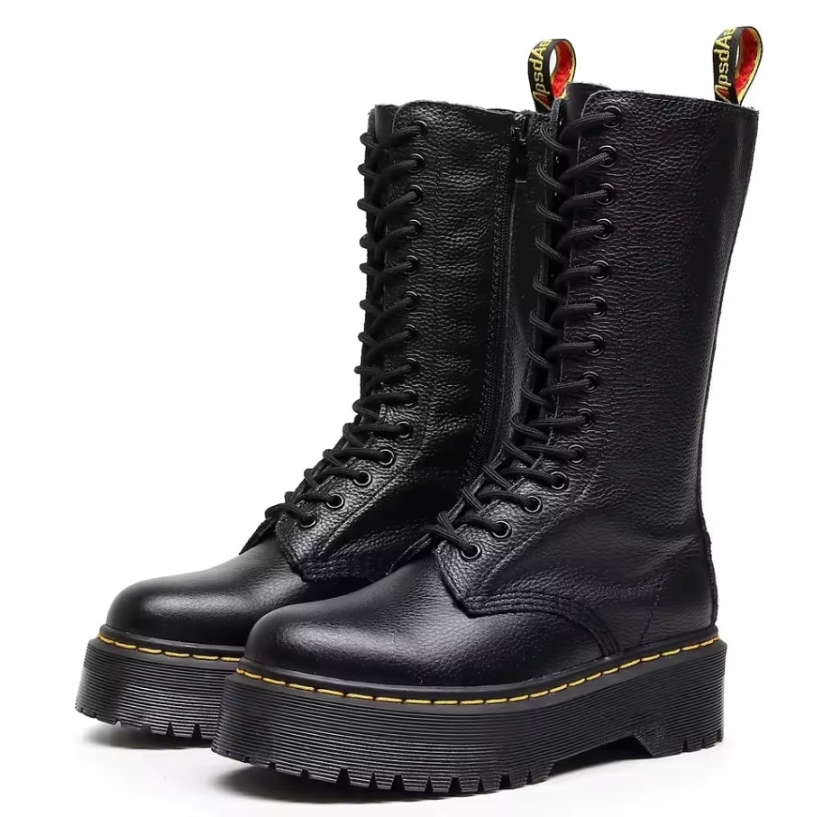 Damen Motorrad-Stiefeletten aus echtem Leder