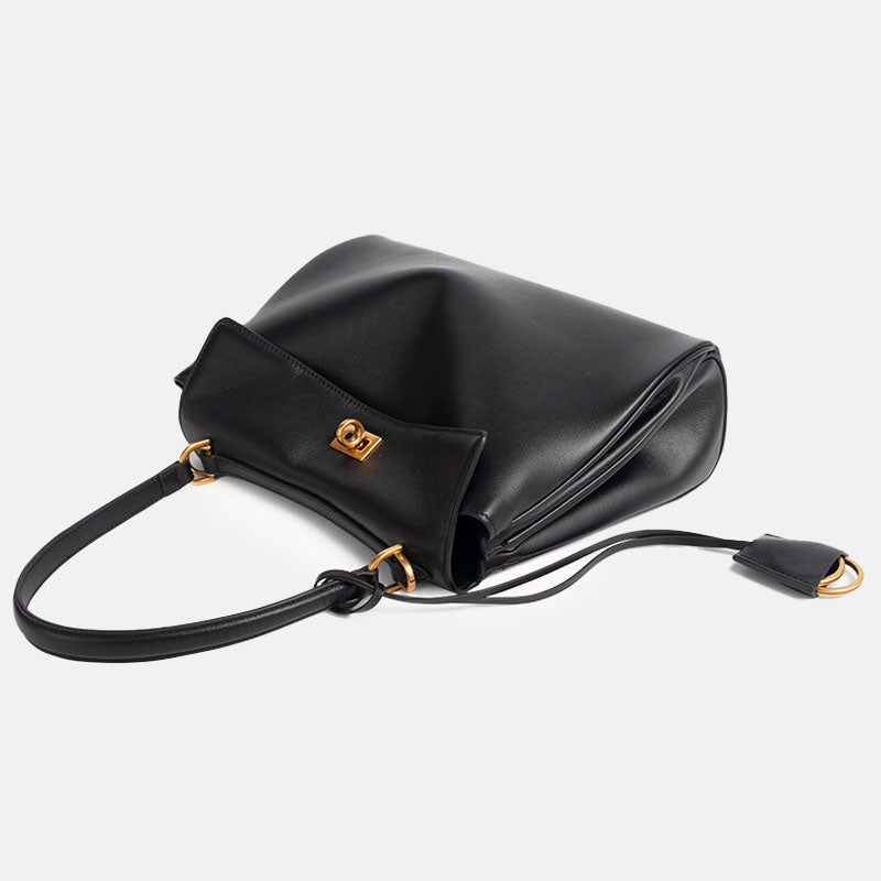 Elegante, glatte Handtasche mit Schloss-Schnalle