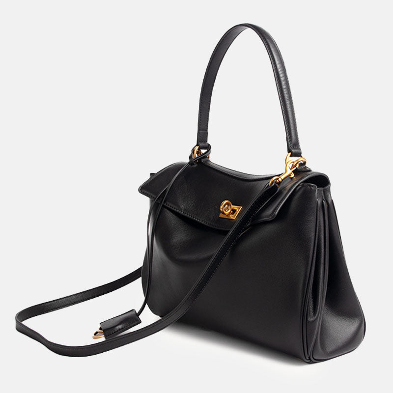 Elegante, glatte Handtasche mit Schloss-Schnalle