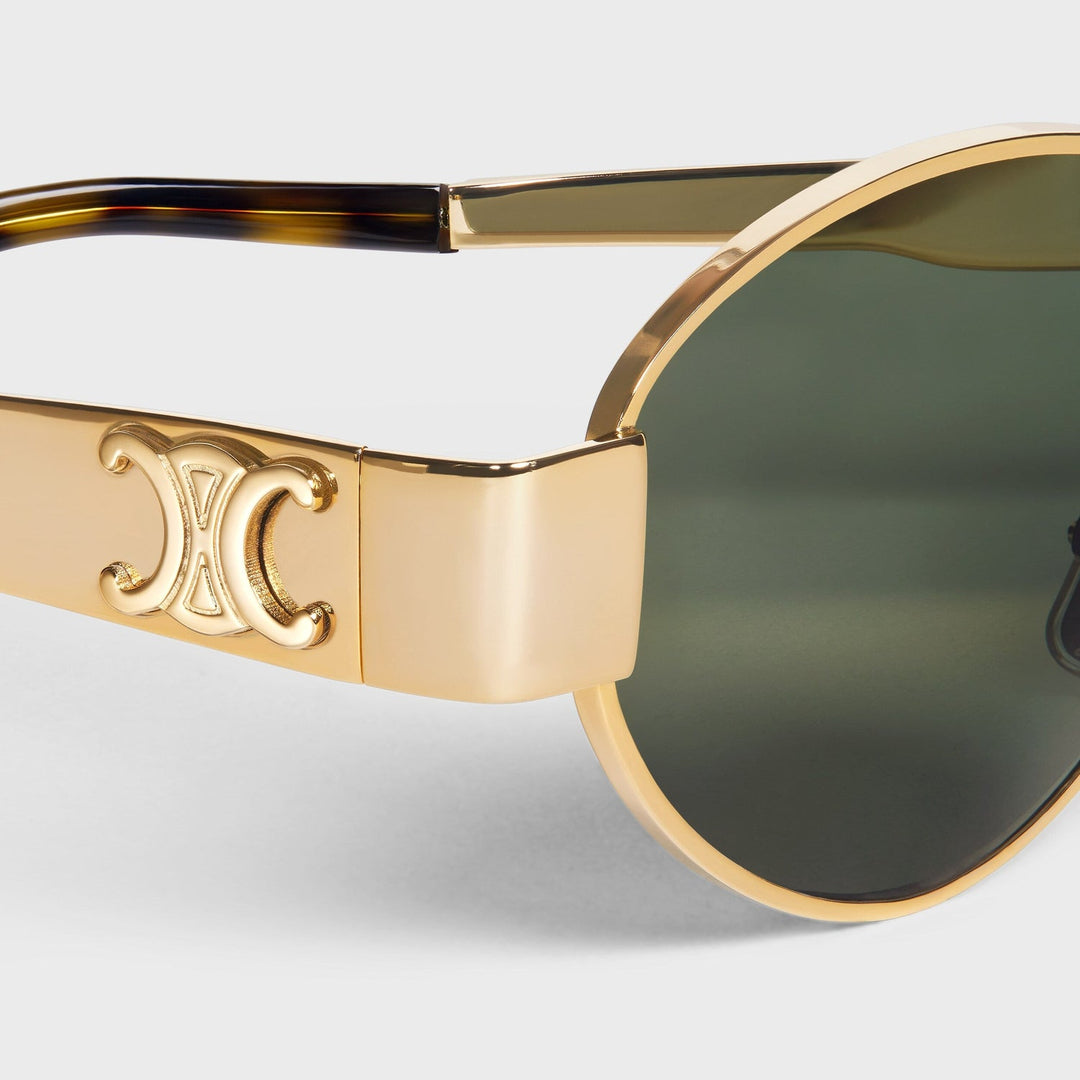 Retro ovale Metall-Sonnenbrille